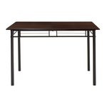 Τραπεζαρία Roza Pakoworld σετ 5τμχ Χρώμα Σκούρο Καρυδί - Πόδια Μαύρο ματ 120x70x75εκ