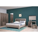 Τουαλέτα Κρεβατοκάμαρας Olympus Pakoworld με Καθρέπτη και Σκαμπό Χρώμα Castillo-Toro