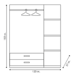 Ντουλάπα Ρούχων Τρίφυλλη Olympus Pakoworld Χρώμα Castillo-Toro 120x57x183εκ