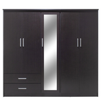 Ντουλάπα Ρούχων Πεντάφυλλη Olympus Pakoworld Χρώμα Wenge 198x57x183εκ