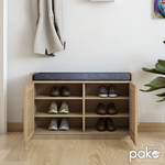 Παπουτσοθήκη-Σκαμπό Crispy Pakoworld 9 Ζεύγων Χρώμα Sonoma με Μαξιλάρι 94x34,5x60εκ