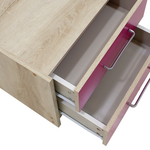 Κομοδίνο Παιδικό Looney Pakoworld με 2 Συρτάρια Χρώμα Castillo-ροζ 47,5x40,5x40,5εκ