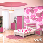 Κρεβάτι Παιδικό Looney Pakoworld σε Χρώμα Castillo-ροζ 100x200εκ