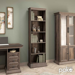 Βιβλιοθήκη Mozart Pakoworld Χρώμα Καρυδί 60x34,5x202,5εκ