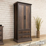 Ντουλάπα Ρούχων Δίφυλλη Mozart Pakoworld Χρώμα Καρυδί 83x52x202,5εκ