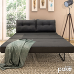 Καναπές 2θέσιος - Κρεβάτι Fancy Pakoworld με Ύφασμα Ανθρακί 150x92x77εκ
