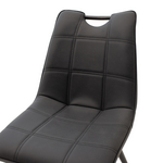 Καρέκλα Nely Pakoworld Ανθρακί pu-Μαύρο Πόδι