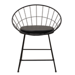 Καρέκλα Seth Pakoworld Μέταλλο Μαύρο-Μαξιλάρι pvc Μαύρο