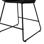 Καρέκλα Seth Pakoworld Μέταλλο Μαύρο-Μαξιλάρι pvc Μαύρο