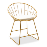 Καρέκλα Seth Pakoworld Μέταλλο Χρυσό-Μαξιλάρι pvc Λευκό