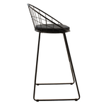 Σκαμπό Μπαρ Seth Pakoworld Μέταλλο Μαύρο-Μαξιλάρι pvc Μαύρο