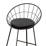 Σκαμπό Μπαρ Seth Pakoworld Μέταλλο Μαύρο-Μαξιλάρι pvc Μαύρο