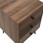 Κομοδίνο Boho Pakoworld με 3 Συρτάρια Καρυδί με Μεταλλικά Πόδια 40x40x59εκ