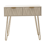 Κονσόλα Isla Pakoworld Χρώμα Λευκό Painting-Χρυσό 80x39x74εκ