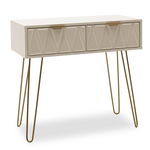 Κονσόλα Isla Pakoworld Χρώμα Λευκό Painting-Χρυσό 80x39x74εκ