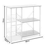 Επιδαπέδια Ραφιέρα Noon Pakoworld με mdf Χρώμα Φυσικό-Λευκό 80x34x75εκ