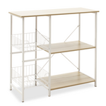 Επιδαπέδια Ραφιέρα Noon Pakoworld με mdf Χρώμα Φυσικό-Λευκό 80x34x75εκ