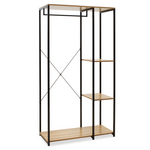 Έπιπλο Εισόδου-Ντουλάπα Ramon Pakoworld Φυσικό-Μαύρο 90,5x41x167εκ