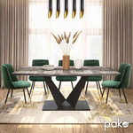 Τραπέζι Gordon Pakoworld Επεκτεινόμενο Γκρι Cement lpl - Πόδι Μαύρο Μέταλλο 160-200x90x75εκ