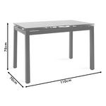 Τραπέζι Επεκτεινόμενο Finn Pakoworld Γυάλινο 8χιλ Μαύρο 110-170x70x75εκ