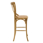 Σκαμπό Μπαρ Reid Pakoworld Ξύλο Sonoma-Έδρα Καφέ Rattan