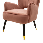 Πολυθρόνα - Μπερζέρα Lark Pakoworld Βελούδο Σάπιο Μήλο 65x74x90εκ