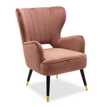 Πολυθρόνα - Μπερζέρα Lark Pakoworld Βελούδο Σάπιο Μήλο 65x74x90εκ