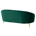 Καναπές 3θέσιος Amora Pakoworld Βελούδο Κυπαρισσί-Χρυσό 180x81x77εκ