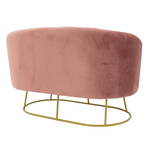 Καναπές 2θέσιος Gloria Pakoworld Βελούδο Σάπιο Μήλο-Χρυσό 132x82x83εκ