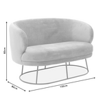 Καναπές 2θέσιος Gloria Pakoworld Βελούδο Σάπιο Μήλο-Χρυσό 132x82x83εκ