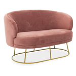 Καναπές 2θέσιος Gloria Pakoworld Βελούδο Σάπιο Μήλο-Χρυσό 132x82x83εκ