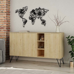 Μπουφές Clara Pakoworld Χρώμα Light oak 142x35.5x83εκ