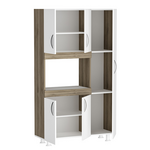 Ντουλάπα Κουζίνας Defne Pakoworld Χρώμα Λευκό-Καρυδί  89x37.5x160εκ