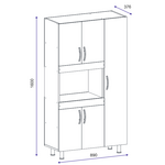 Ντουλάπα Κουζίνας Defne Pakoworld Χρώμα Λευκό-Καρυδί  89x37.5x160εκ