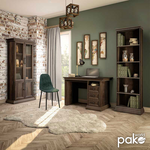 Βιβλιοθήκη Mozart Pakoworld Χρώμα Καρυδί 60x34,5x202,5εκ