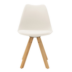 Καρέκλα Caron Pakoworld pp Λευκό-Φυσικό Πόδι