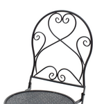 Τραπεζαρία Walen Pakoworld σετ 3τεμ Μέταλλο Μαύρο