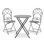 Τραπεζαρία Walen Pakoworld σετ 3τεμ Μέταλλο Μαύρο