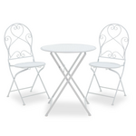 Τραπεζαρία Walen Pakoworld σετ 3τεμ Μέταλλο Λευκό