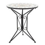 Τραπεζαρία Mosaic Pakoworld σετ 3τεμ Μέταλλο Μαύρο