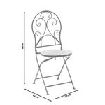 Τραπεζαρία Mosaic Pakoworld σετ 3τεμ Μέταλλο Μαύρο