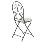 Τραπεζαρία Mosaic Pakoworld σετ 3τεμ Μέταλλο Μαύρο