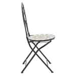 Τραπεζαρία Mosaic Pakoworld σετ 3τεμ Μέταλλο Μαύρο