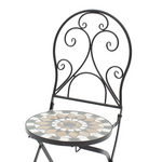 Τραπεζαρία Mosaic Pakoworld σετ 3τεμ Μέταλλο Μαύρο