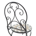 Τραπεζαρία Mosaic Pakoworld σετ 3τεμ Μέταλλο Μαύρο