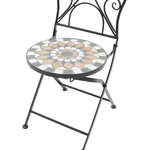 Τραπεζαρία Mosaic Pakoworld σετ 3τεμ Μέταλλο Μαύρο