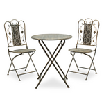 Τραπεζαρία Drill Pakoworld σετ 3τεμ Μέταλλο Χρώμα Χαλκού Antique