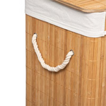Καλάθι Απλύτων Natural Pakoworld Χρώμα Φυσικό-Λευκό 40x30x50εκ