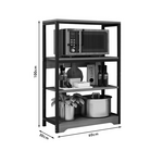 Ραφιέρα Επιδαπέδια Daan Pakoworld Μέταλλο Καρυδί-Μαύρο 60x30x100εκ