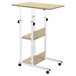 Βοηθητικό Τραπέζι Babs Pakoworld Τροχήλατο Λευκό-Φυσικό 60x40x86εκ
